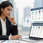 Businesswoman analyzing international payment gateway data on laptop for Kautilyam's global payment solution integration.